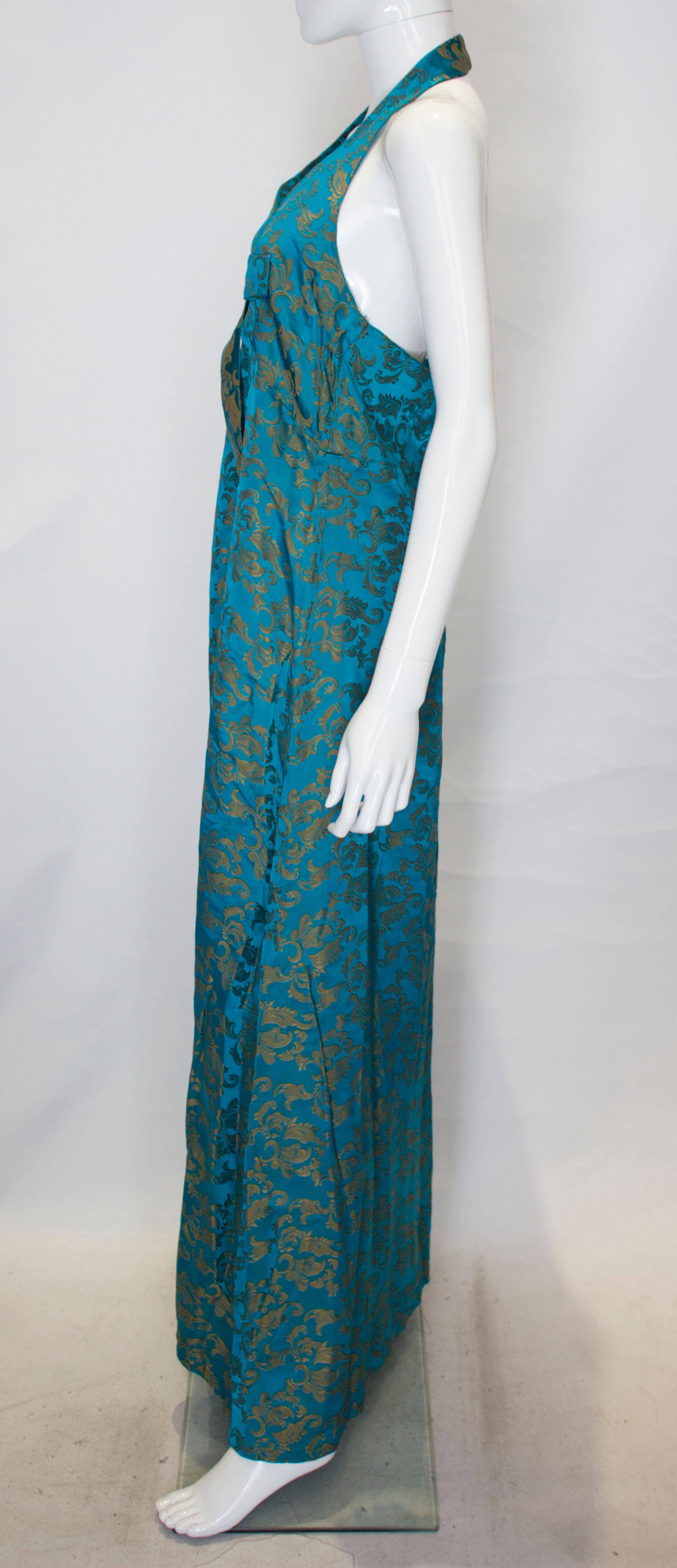 Vintage Anna Clay Couture Halter Neck Gown For Sale 1