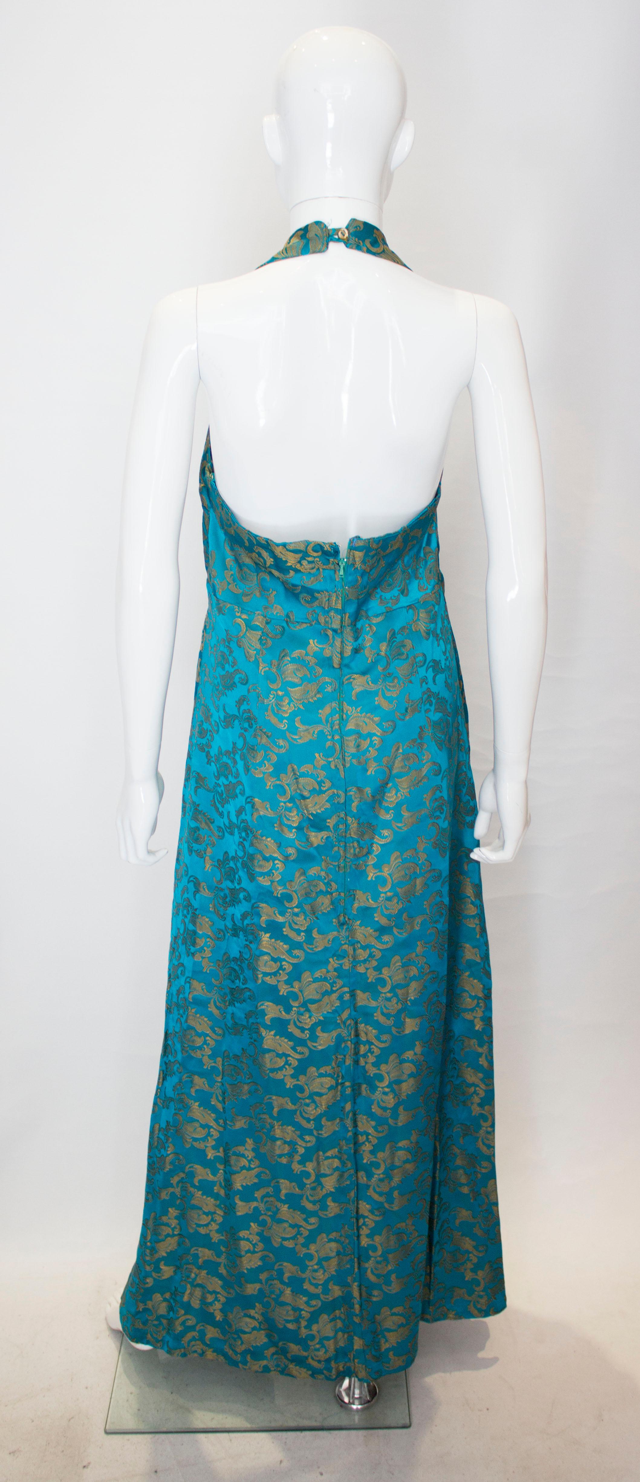 Vintage Anna Clay Couture Halter Neck Gown For Sale 2