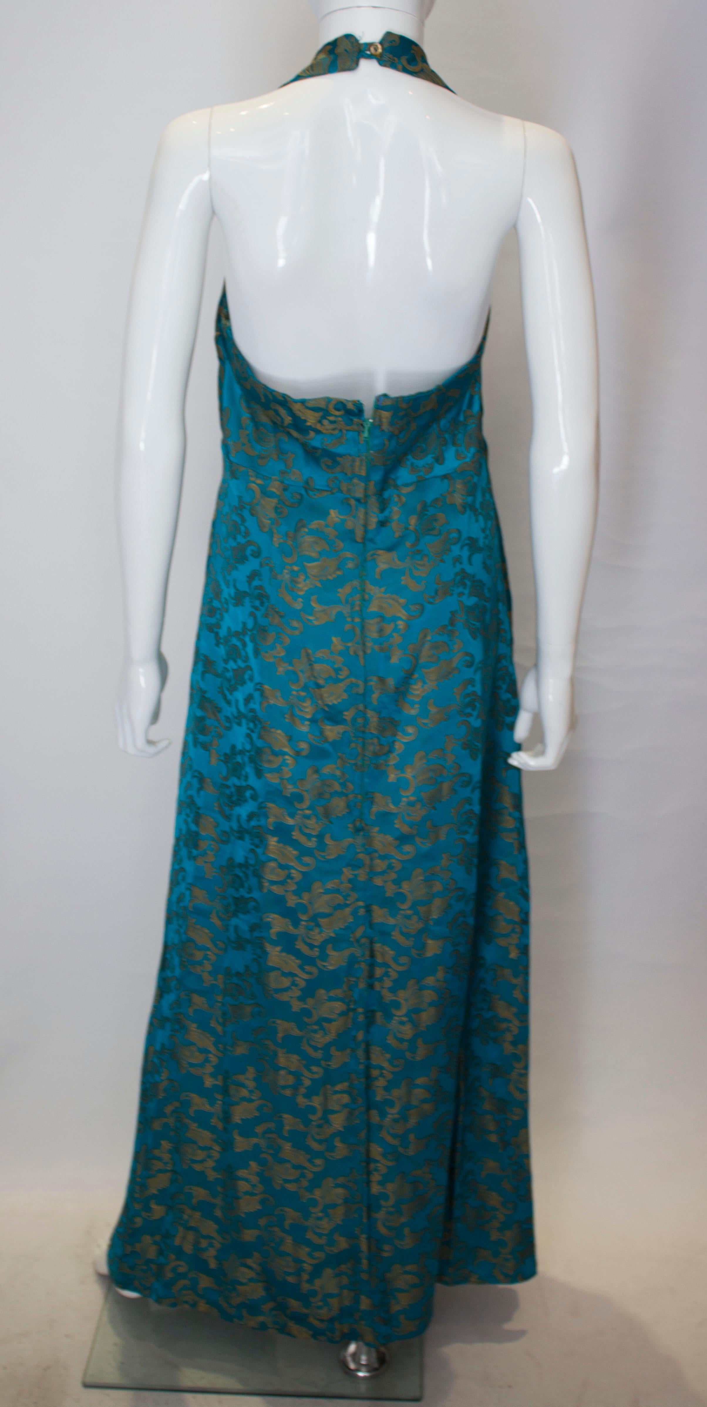 Vintage Anna Clay Couture Halter Neck Gown For Sale 3