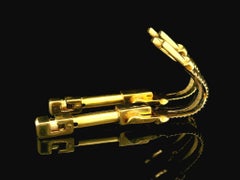 Vintage Annaratone Magyary 18k Yellow Gold Curved Fluted Work Cufflinks