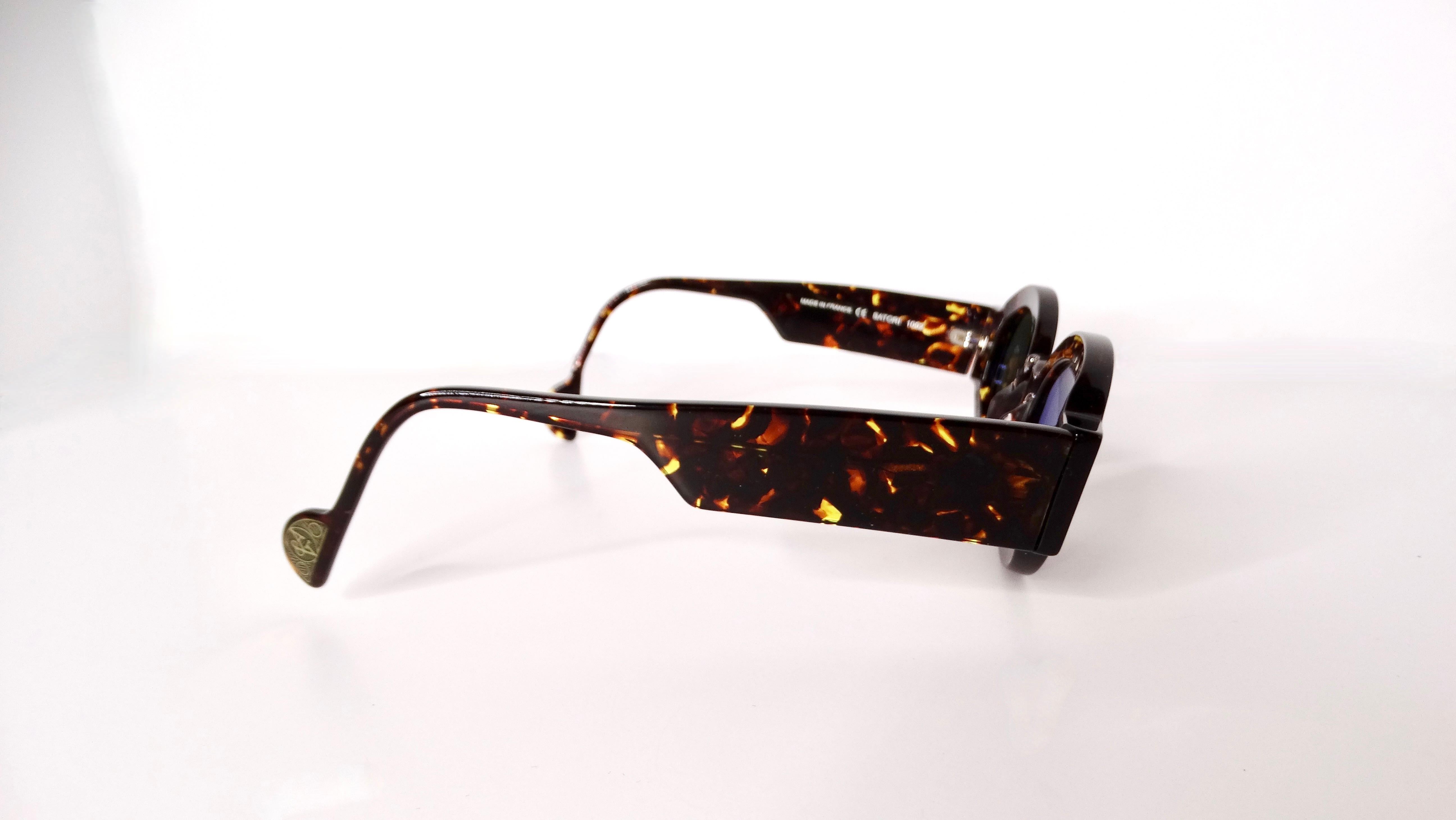 Vintage Anne Et Valentin Round Tortoise Tinted Sunglasses For Sale 4