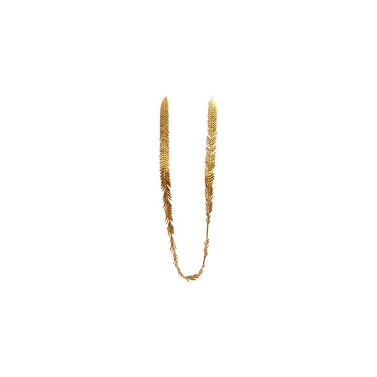 Vintage Anne Klein Arrow like Gold Tone Long Necklace For Sale 7