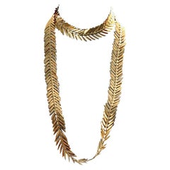 Retro Anne Klein Gold Tone Long Necklace Circa 1980s