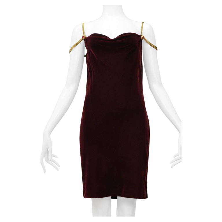 Garnet Furniture Calvin Klein Purple Velvet Dress ?NEW? Calvin