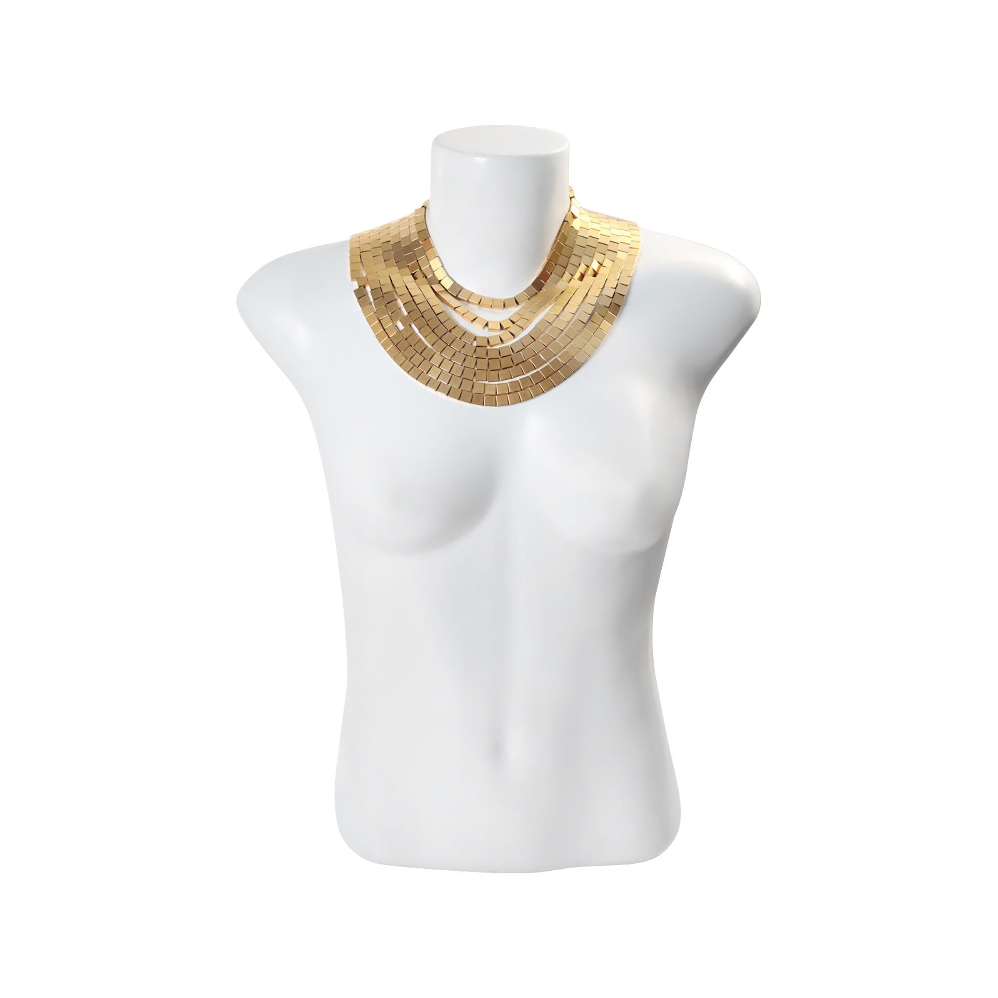 Vintage Anne Klein Couture - Collana a 8 fili in tonalità oro - circa anni '80 in vendita 5