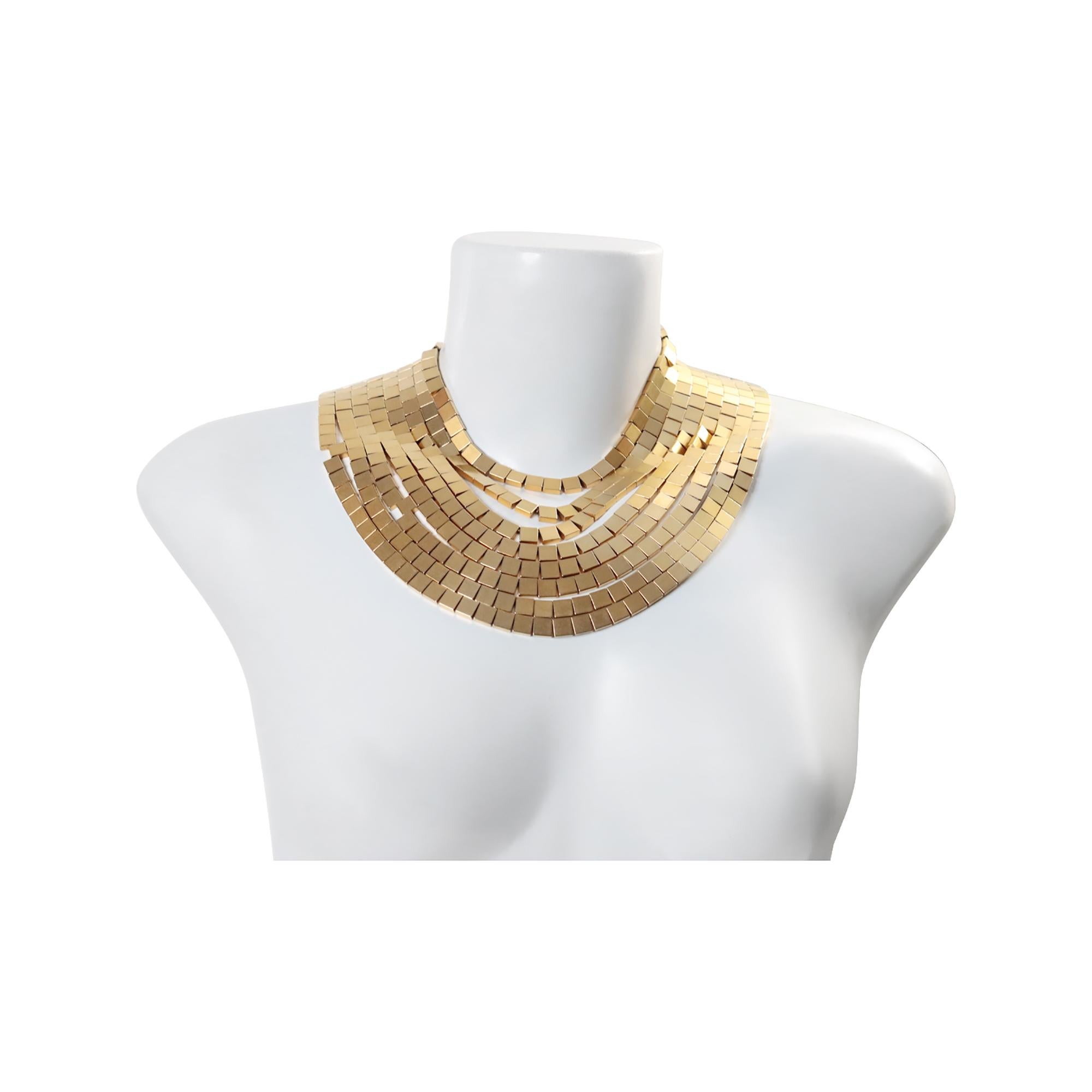 Vintage Anne Klein Couture - Collana a 8 fili in tonalità oro - circa anni '80 in vendita 7