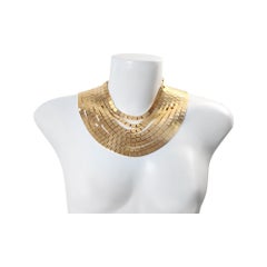 Vintage Anne Klein Couture Gold Tone 8 Row Necklace Circa 1980