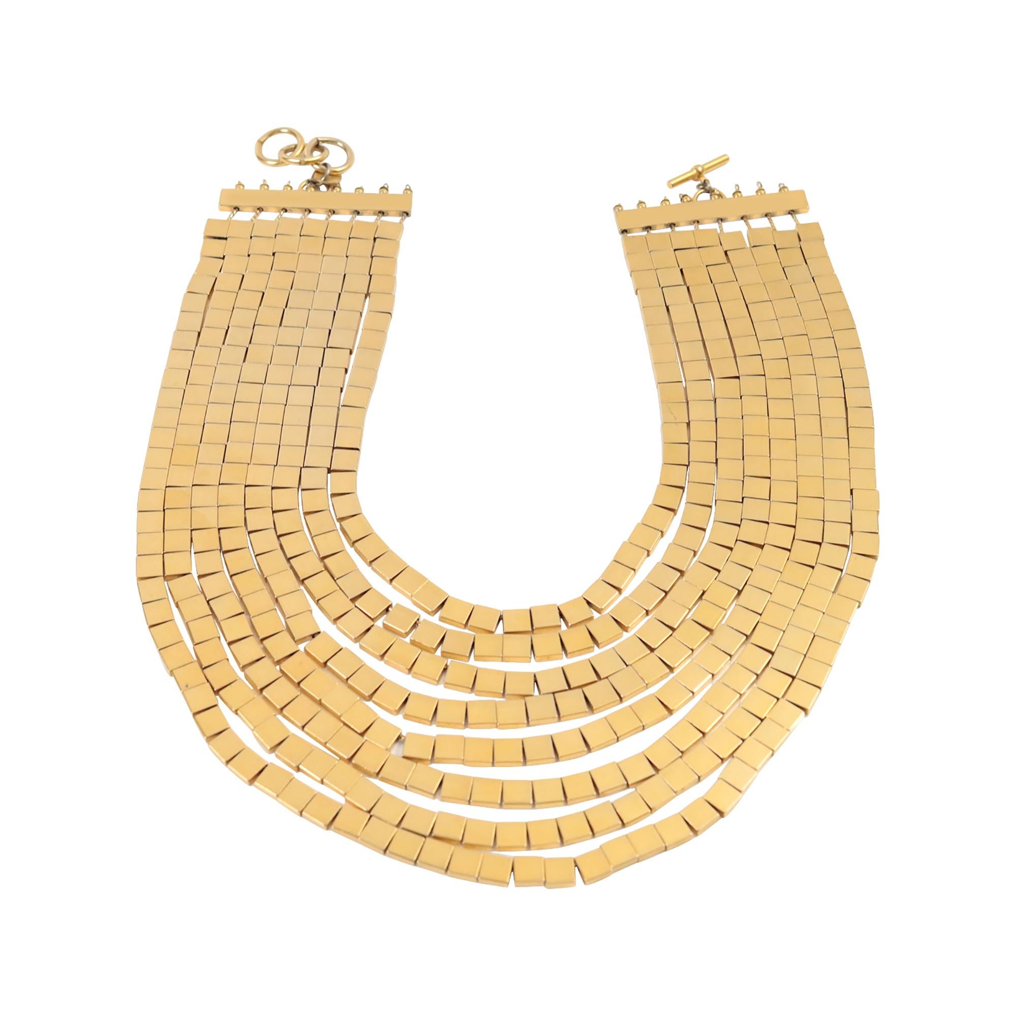 Moderno Vintage Anne Klein Couture - Collana a 8 fili in tonalità oro - circa anni '80 in vendita
