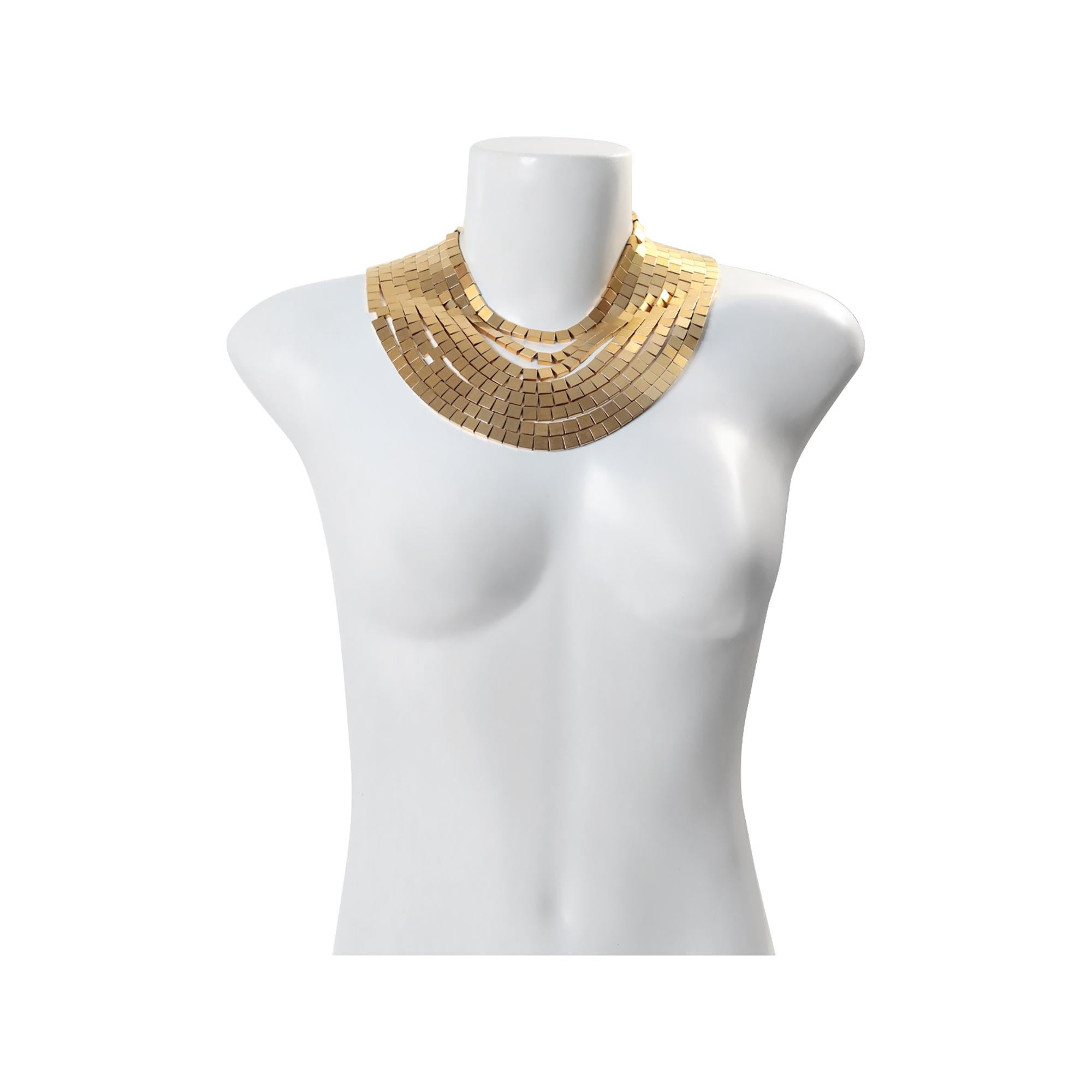 Vintage Anne Klein Couture - Collana a 8 fili in tonalità oro - circa anni '80 in vendita 2
