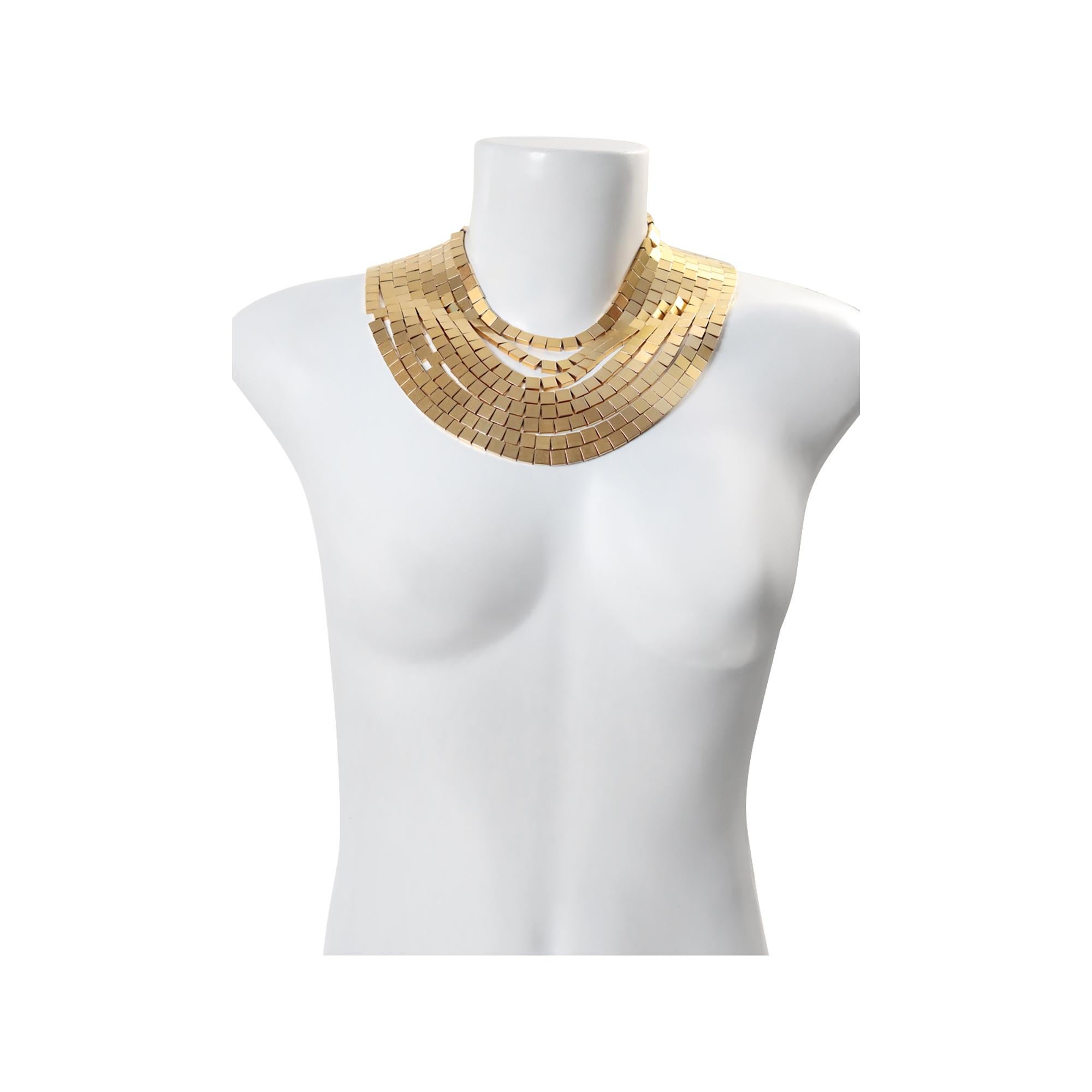 Vintage Anne Klein Couture - Collana a 8 fili in tonalità oro - circa anni '80 in vendita 3