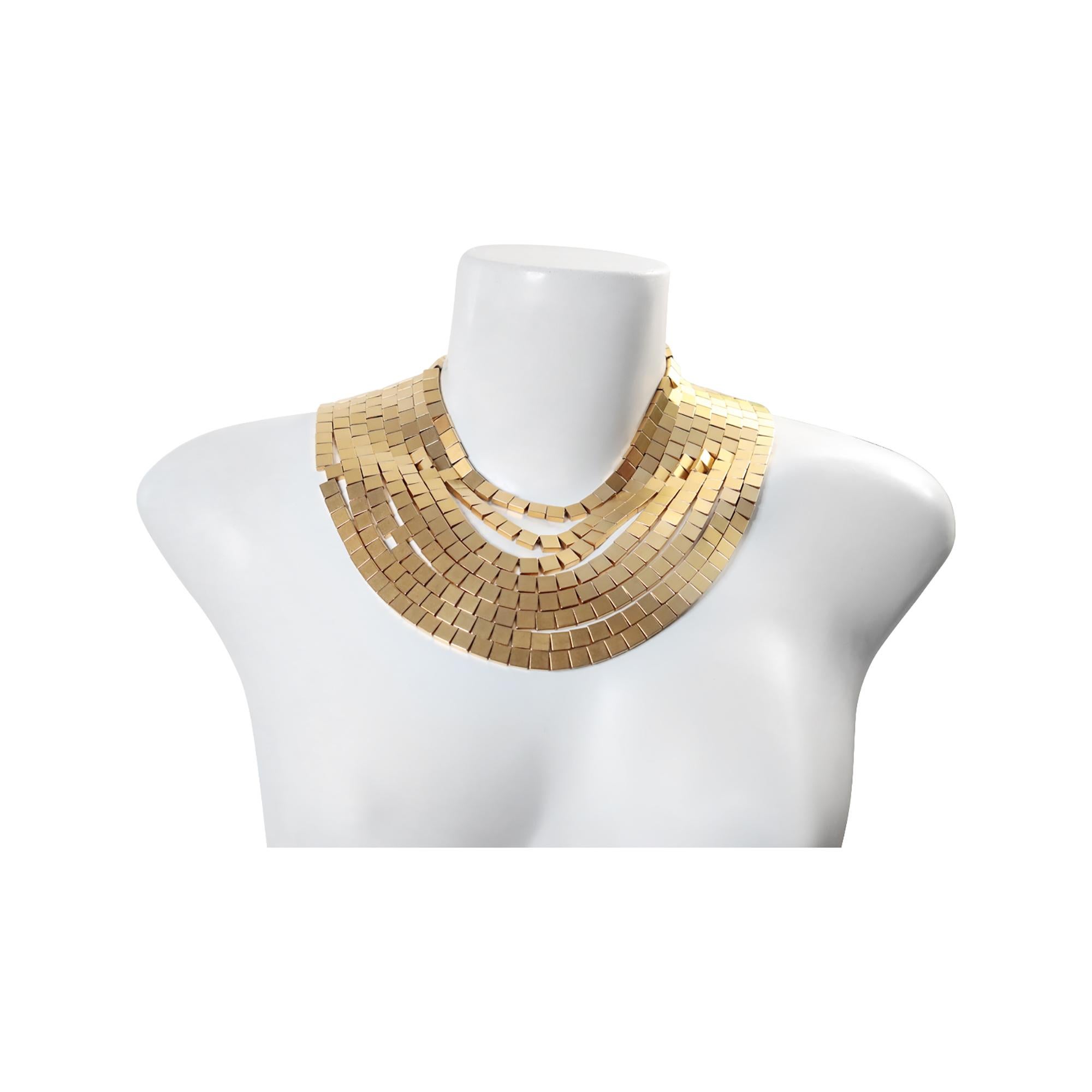 Vintage Anne Klein Couture - Collana a 8 fili in tonalità oro - circa anni '80 in vendita 4
