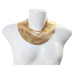 Vintage Anne Klein Couture Gold Tone 8 Row Necklace Circa 1980s