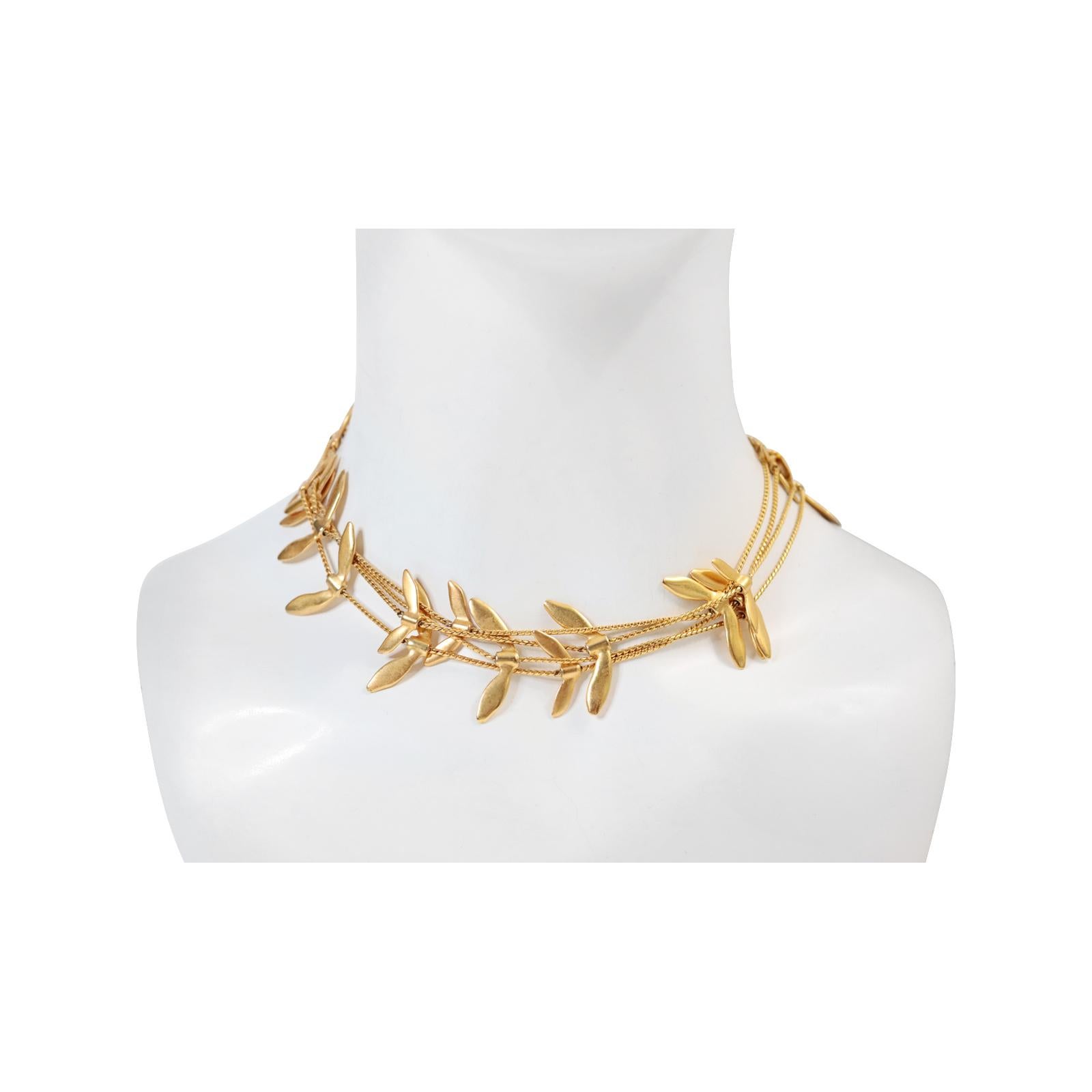 Femenino o masculino Collar largo vintage Anne Klein Couture en tono dorado Circa años 80 en venta