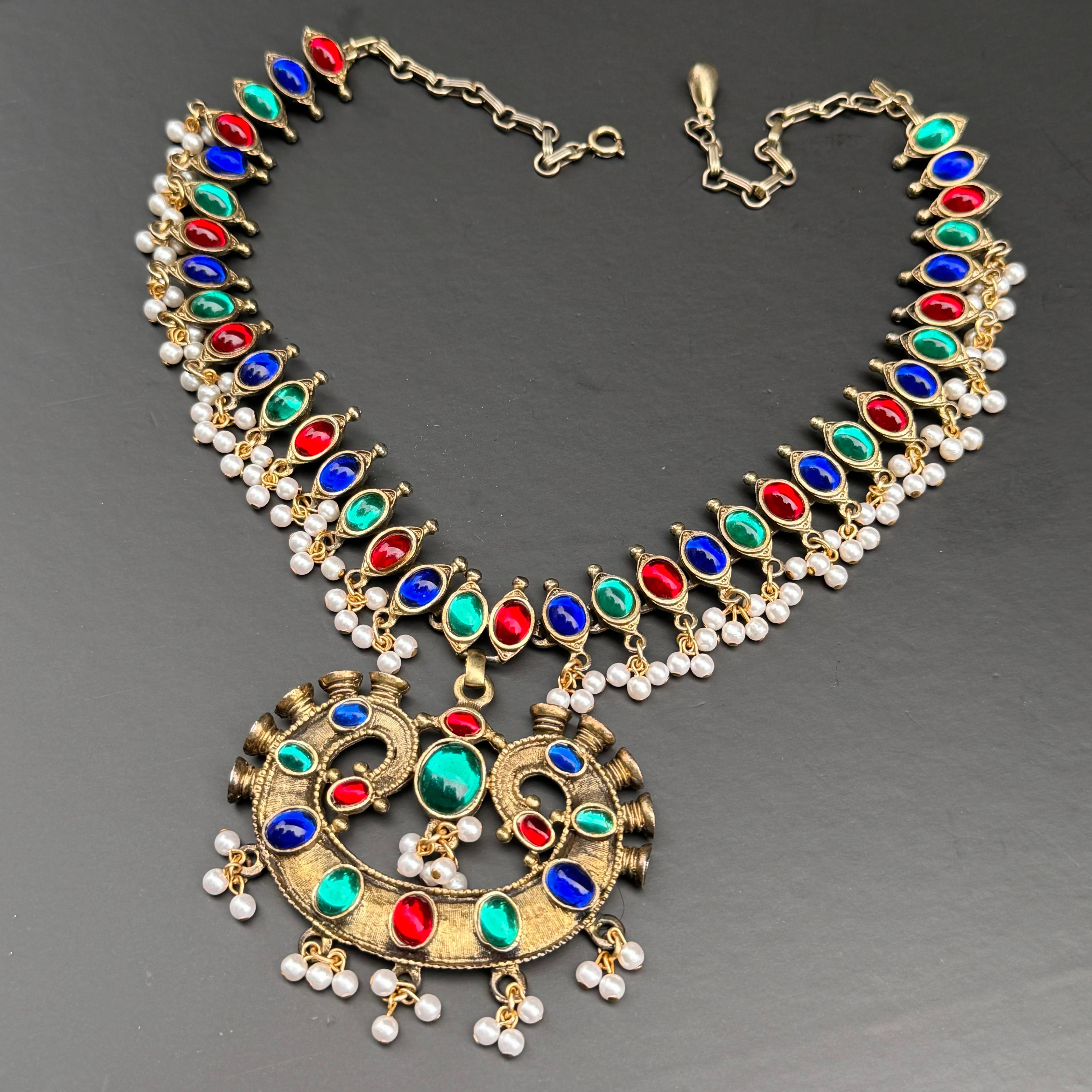 Vintage A. Klein Couture Collana in stile Mughal In condizioni buone in vendita a Monroe Township, NJ