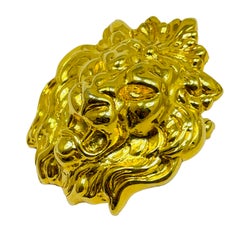 Vintage ANNE KLEIN gold lion designer runway brooch