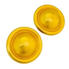 ANNE KLEIN goldfarbene, matte, modernistische Designer-Laufsteg-Ohrclips