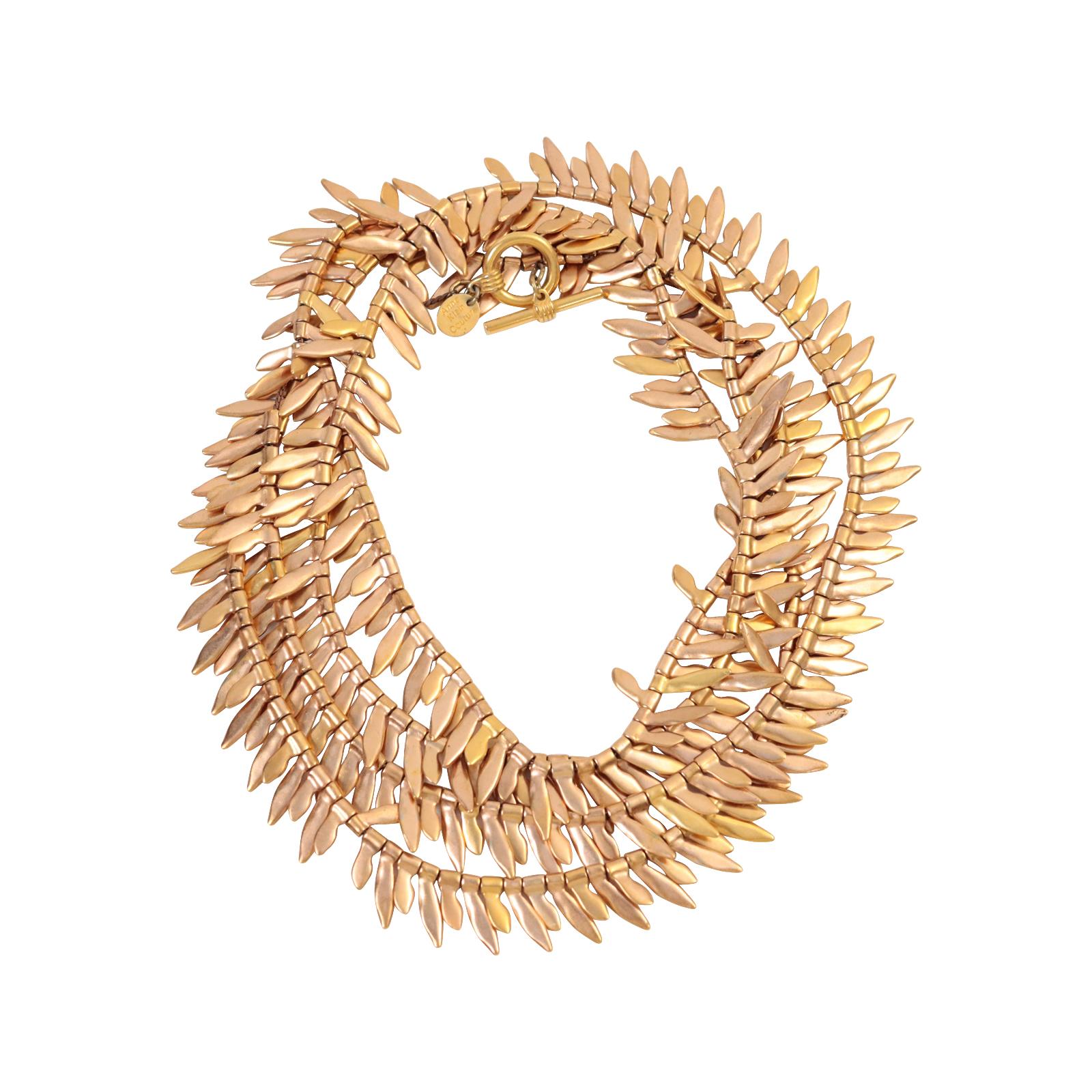 Vintage Anne Klein Gold Tone Long Necklace Circa 1980s For Sale 6