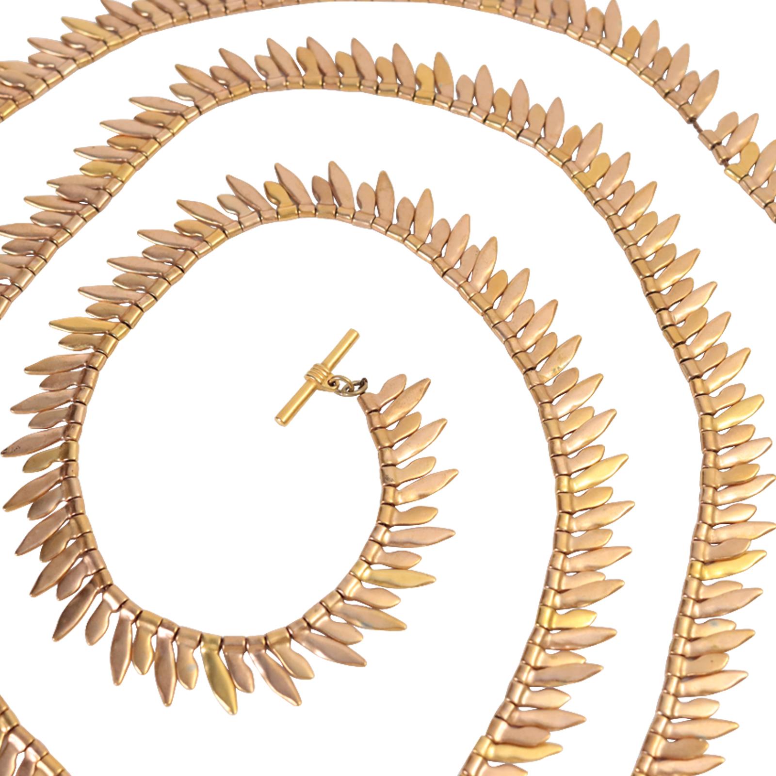 Vintage Anne Klein Gold Tone Long Necklace Circa 1980s For Sale 4