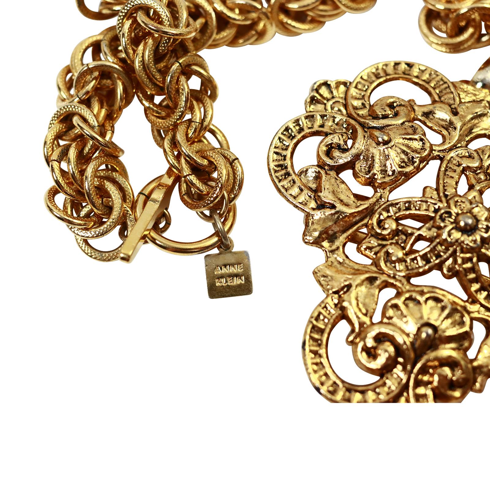 anne klein gold necklace vintage