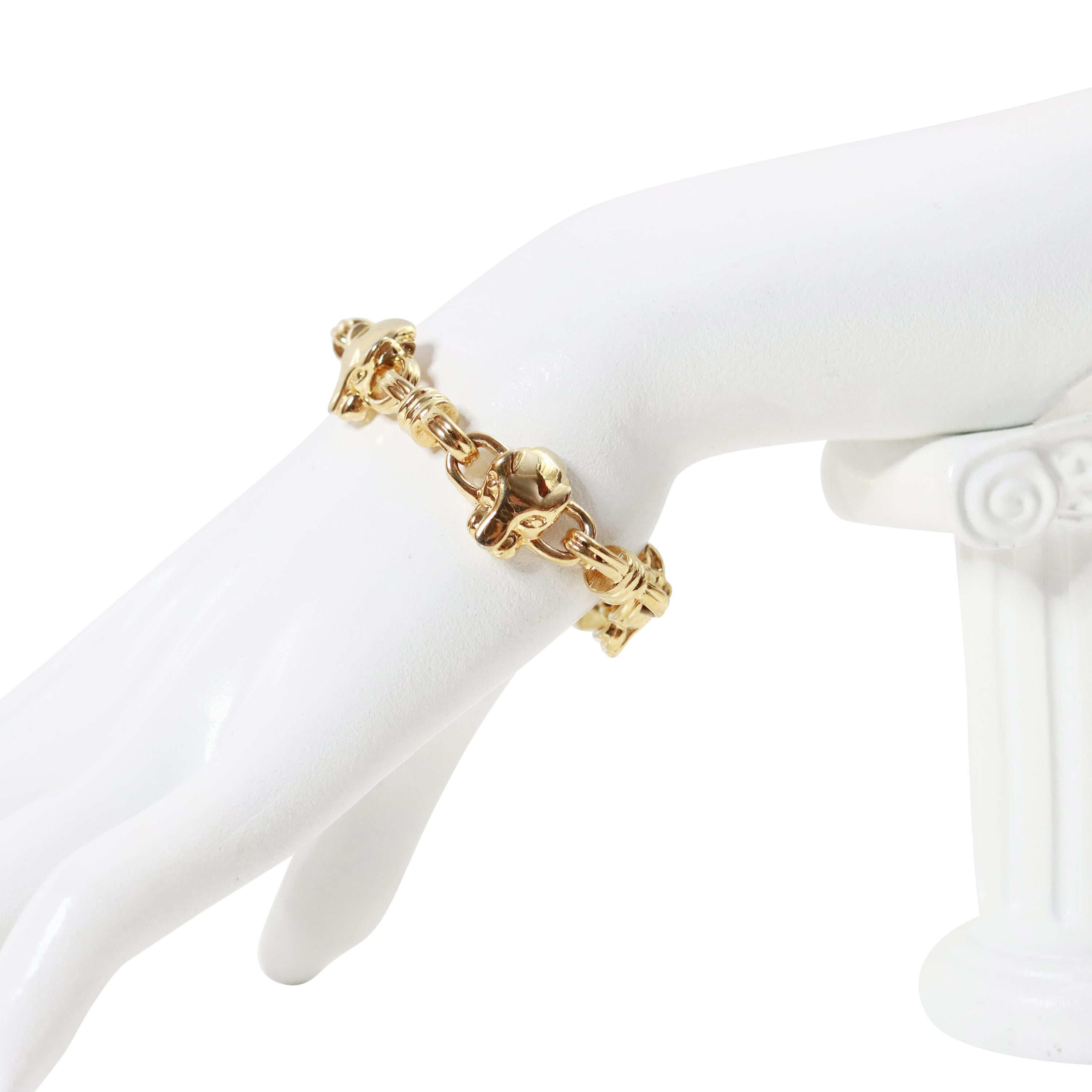 Vintage Anne Klein Gold tone Panther Toggle Bracelet Circa 1990s In Good Condition In New York, NY