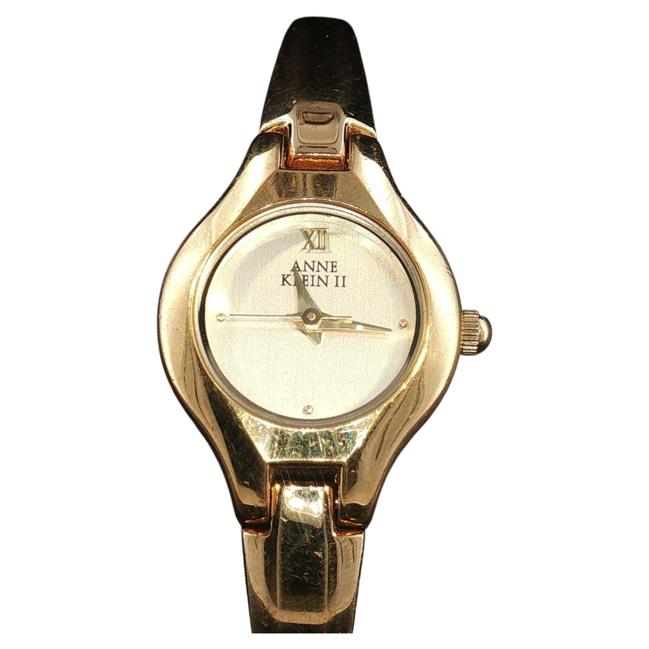 Reloj de mujer vintage Anne Klein II 10/4532-3 con brazalete dorado y mecanismo de cuarzo, 5,75"