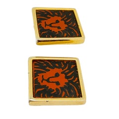 Vintage ANNE KLEIN lion or designer runway clip on earrings