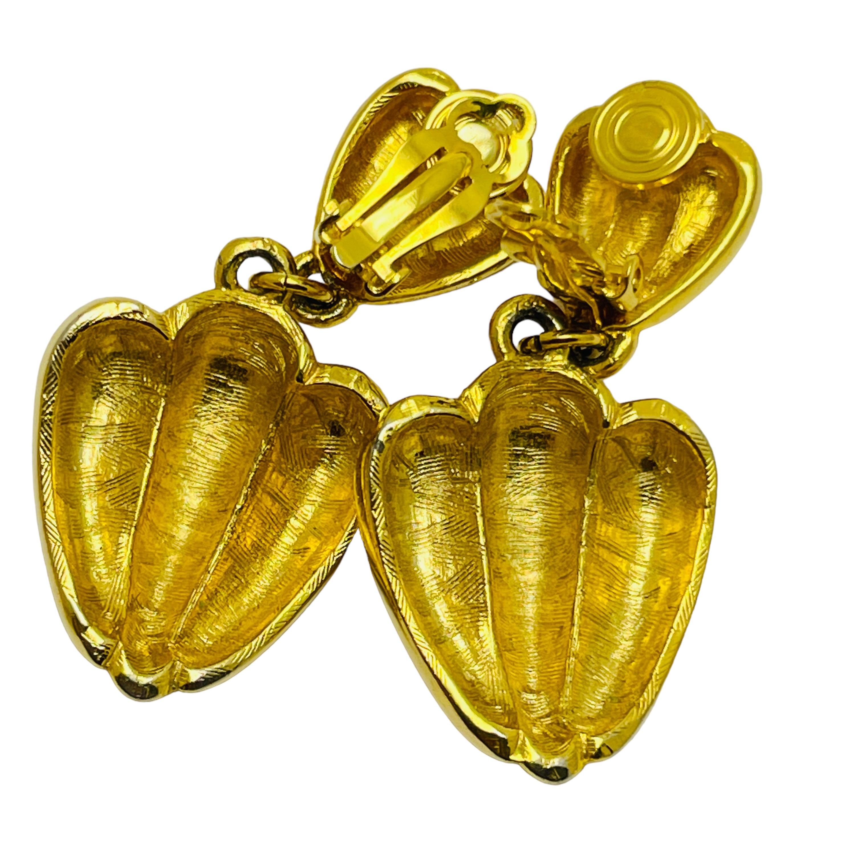 Pendientes de clip de diseño vintage en oro mate ANNE KLEIN en Bueno estado para la venta en Palos Hills, IL