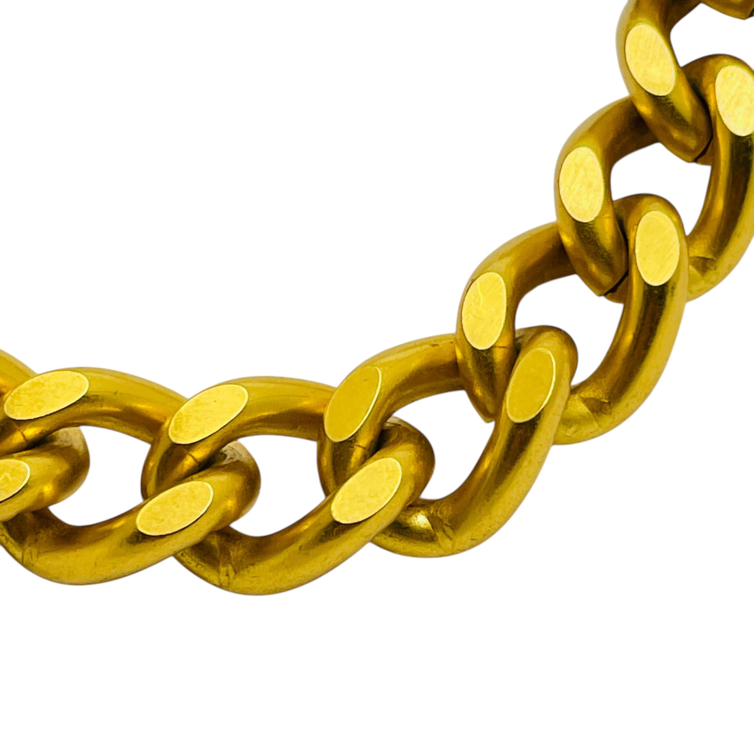 Women's Vintage ANNE KLEIN signed gold tone chain designer bracelet For Sale
