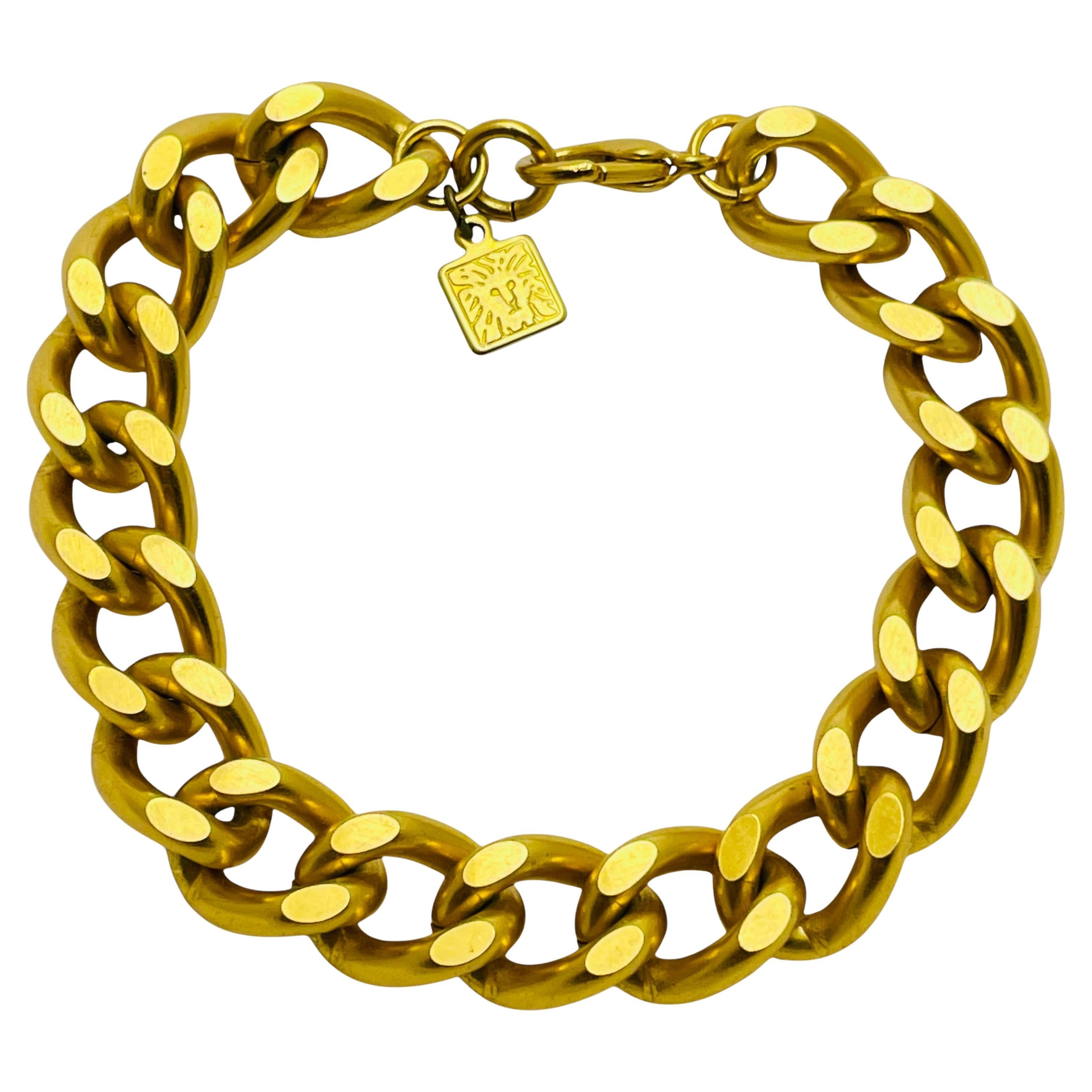 Vintage ANNE KLEIN signiertes Designer-Armband in Goldtönen mit Kette