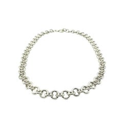 Vintage Anne Klein Silver Large Link Chain Necklace 1990s