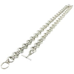 Vintage Anne Klein Silver Large Link Chain Necklace 1990s