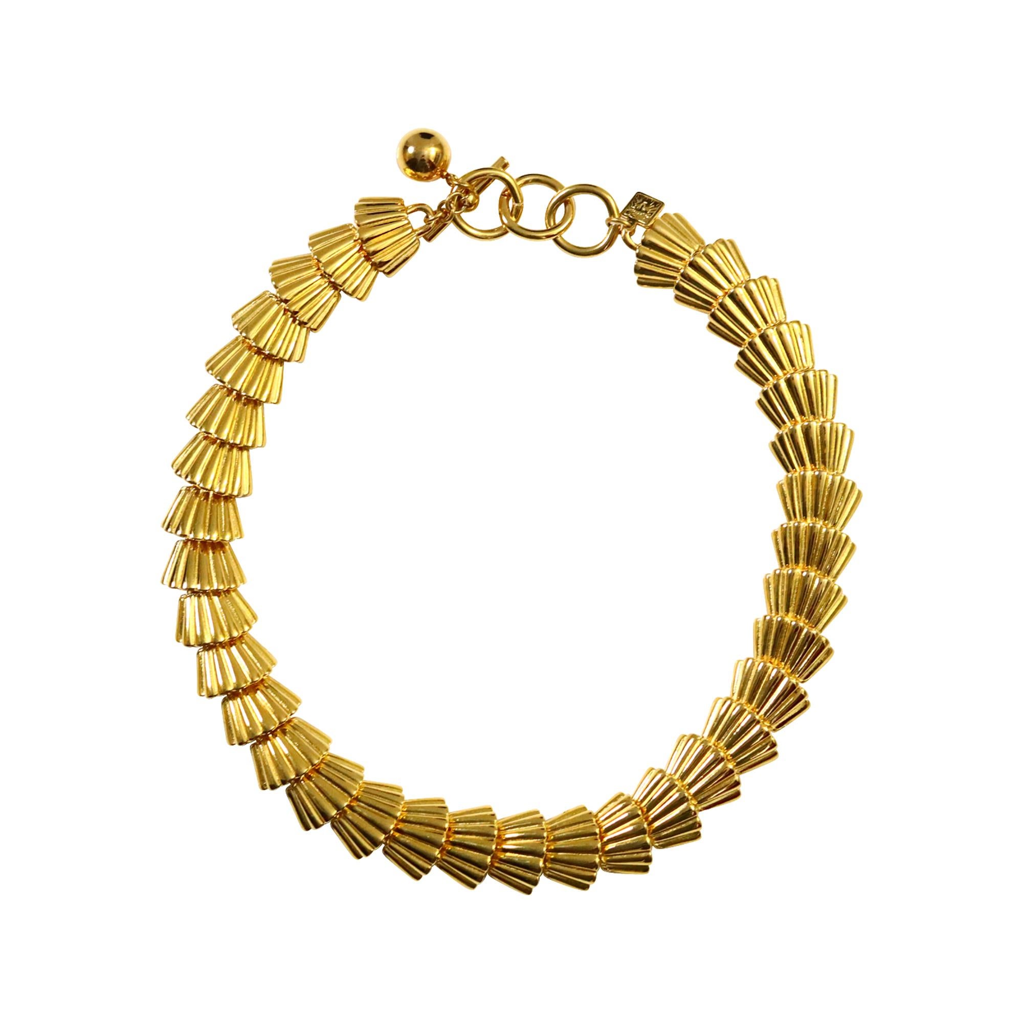 Femenino o masculino Collar de abanico de oro apilado vintage Anne Klein Circa años 80 en venta