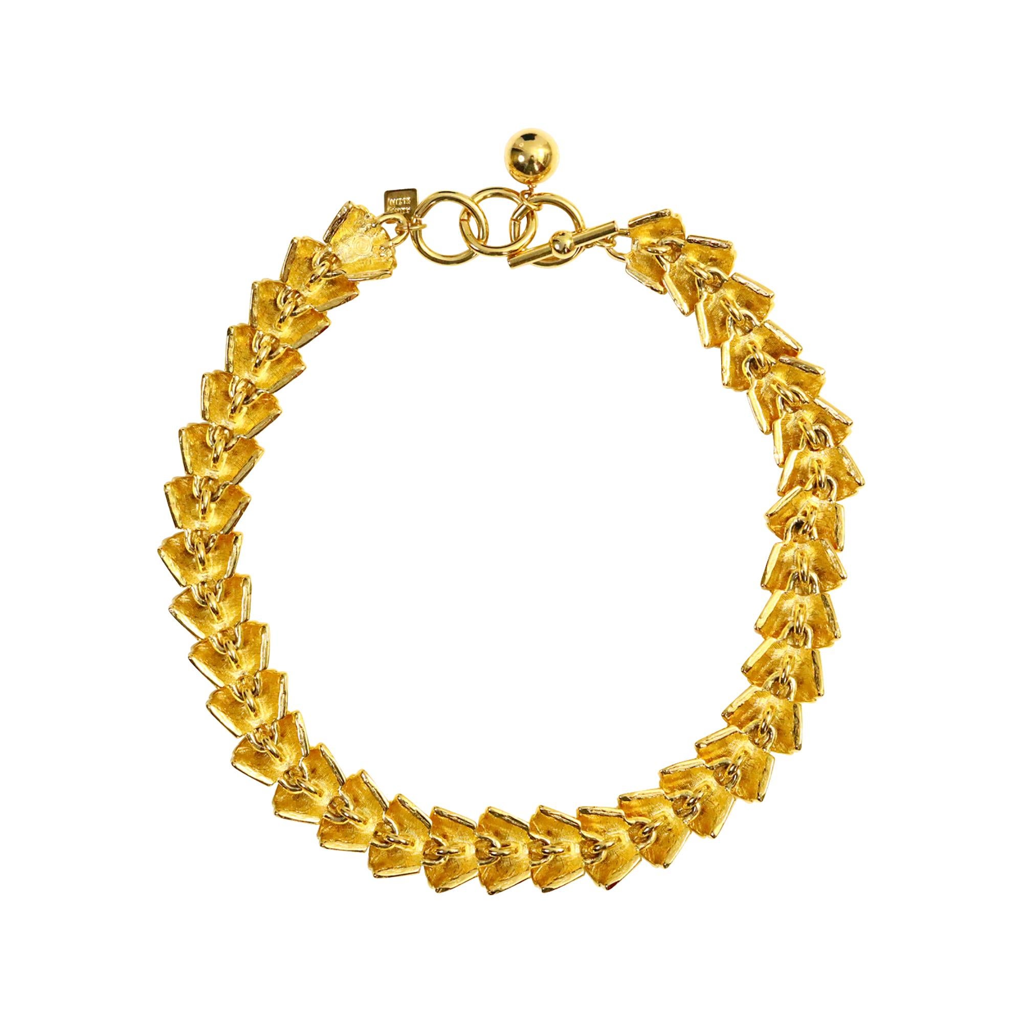 Collar de abanico de oro apilado vintage Anne Klein Circa años 80 en venta 2