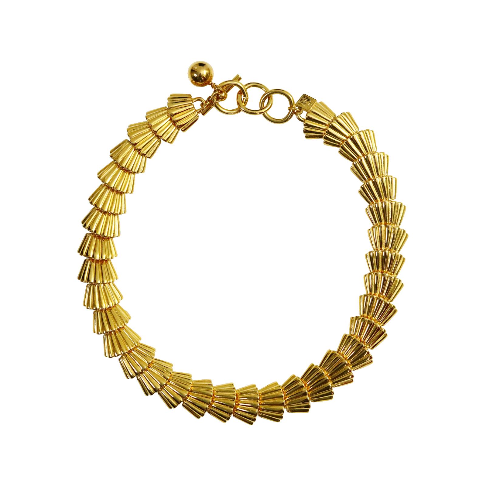 Anne Klein, collier empil vintage en forme d'ventail en or, circa 1980 Unisexe en vente