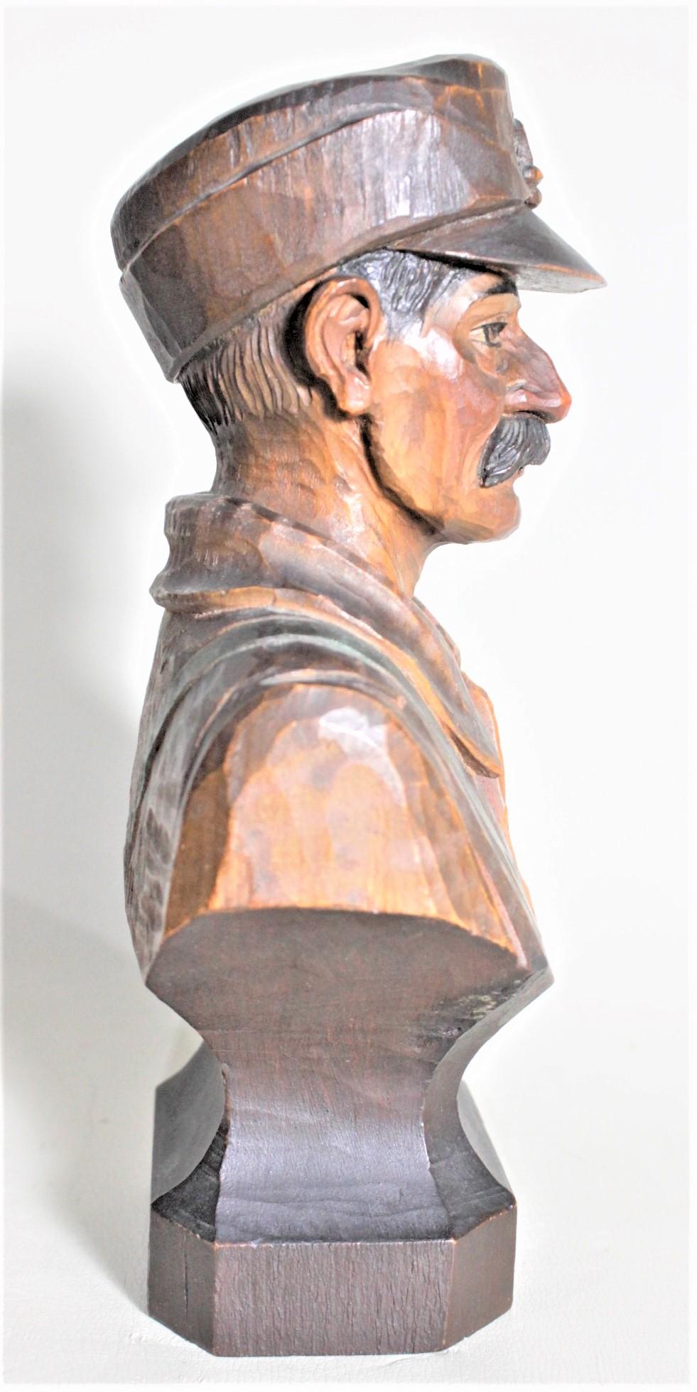 Fait main Sculpture artisanale ANRI sculptée et peinte à la main « The Lumberjack » par Duquet en vente