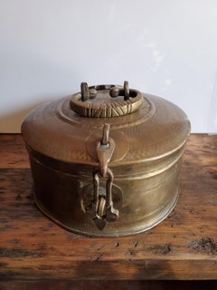 Vintage Ansian Brass Spice Box or canister