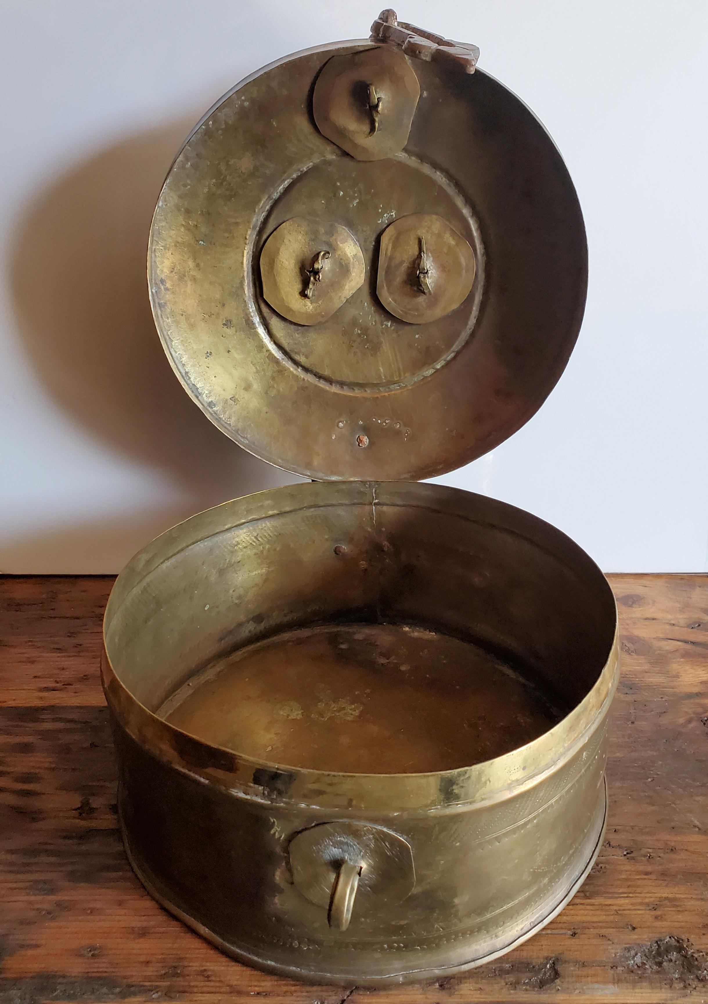 Mid-20th Century Vintage Ansian Brass Spice Box or canister For Sale