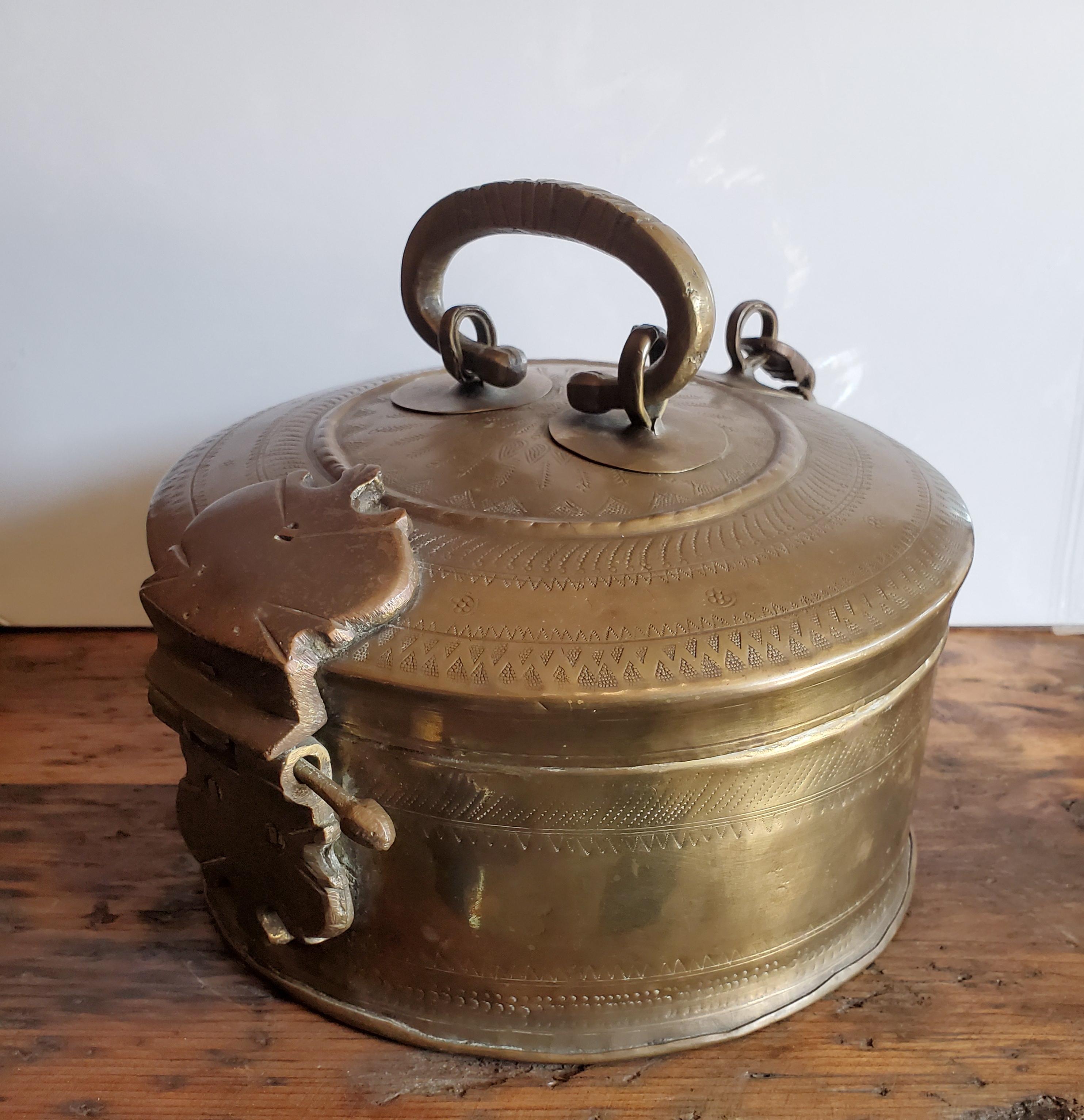 Vintage Ansian Brass Spice Box or canister For Sale 1