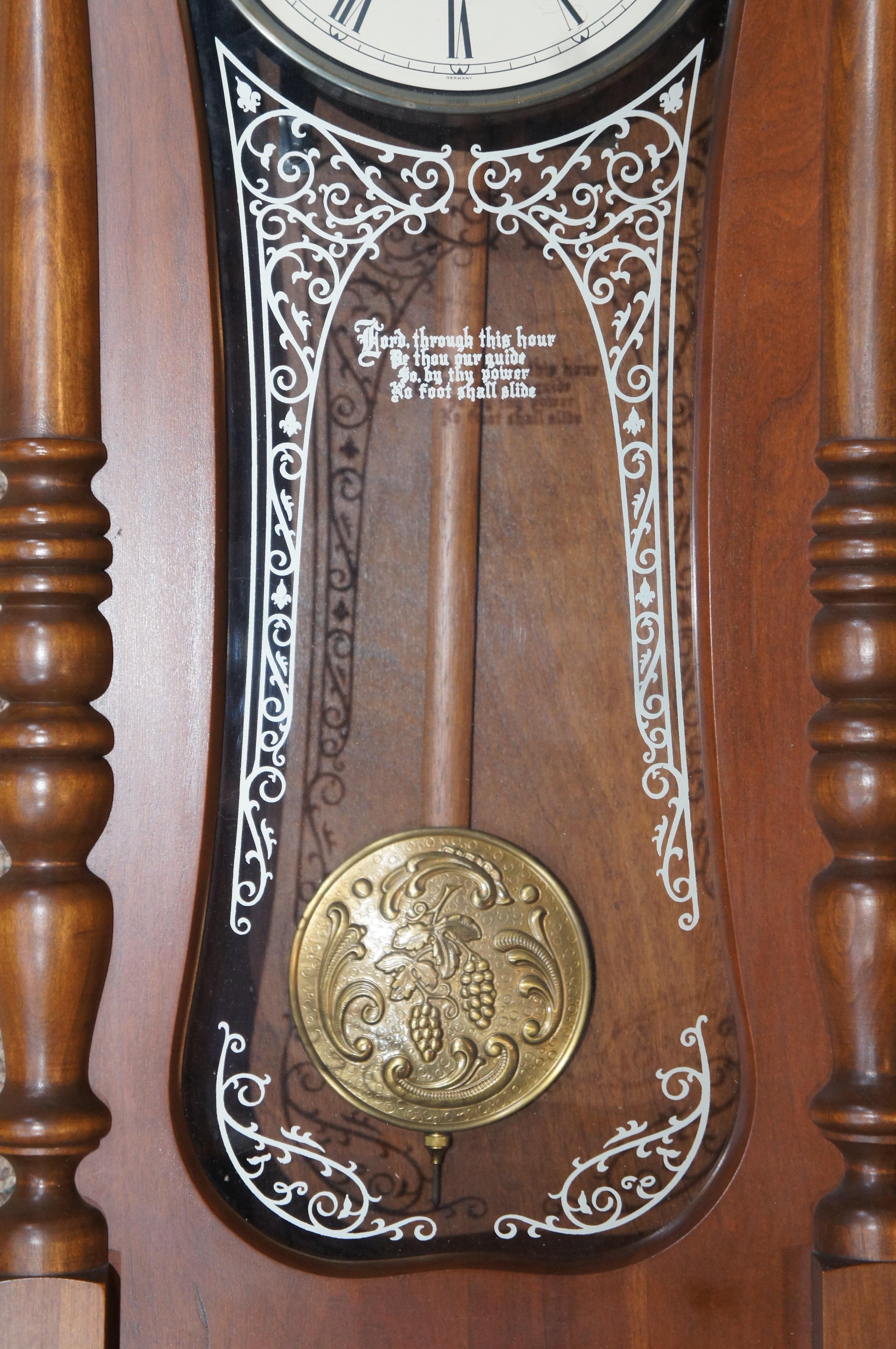 Vintage Ansonia Ezee-Set 725 Vienna Regulator Wall Clock Walnut Finish Works In Good Condition In Dayton, OH