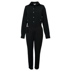 Vintage Anthony Vaccarello Black Noir Wool Jumpsuit FR 34 US 2 XS Pre-YSL Era