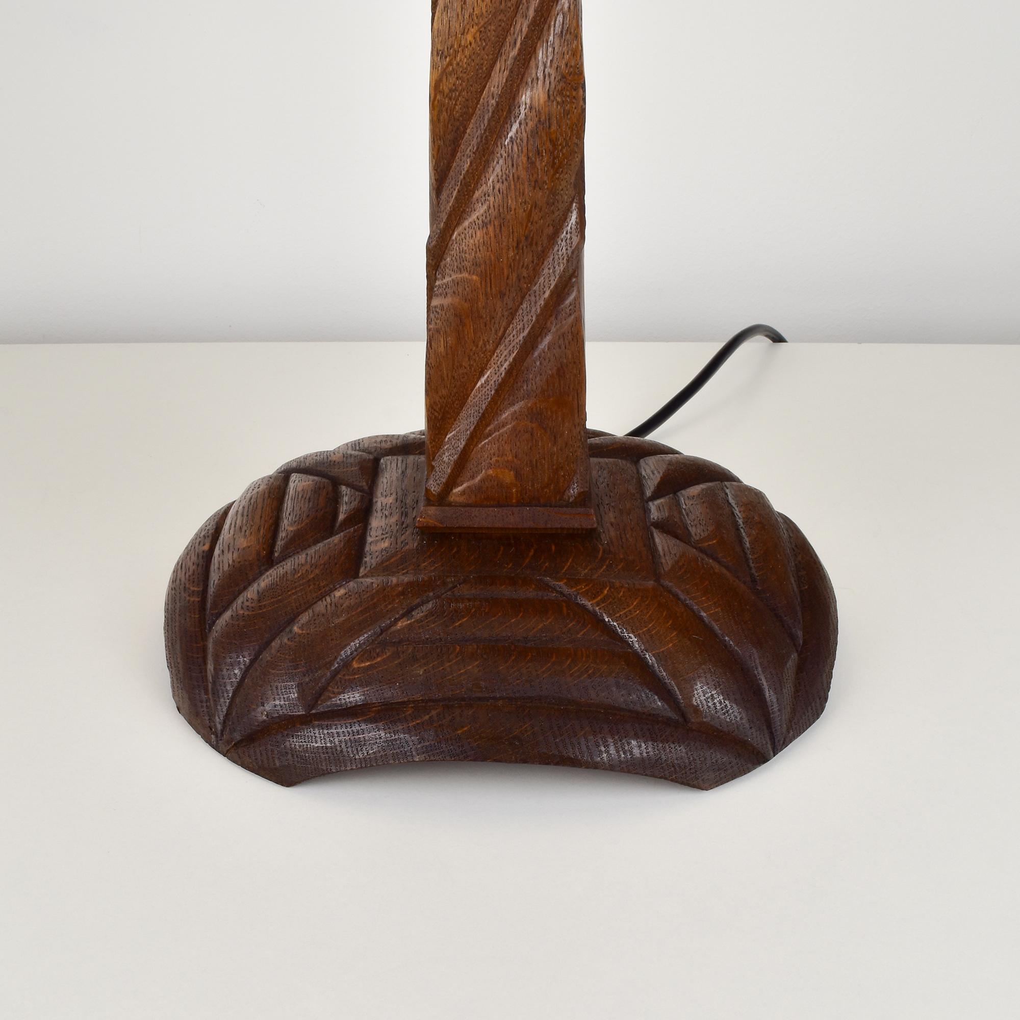 Vintage Anthroposophic Carved Wood Table Lamp Base in Rudolf Steiner Style For Sale 2
