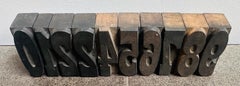 Vintage Antique 1930s Industrial Print Shop Wooden Number Printing Blocks