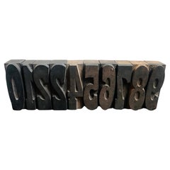 Vintage Antique 1930s Industrial Print Shop Wooden Number Printing Blocks