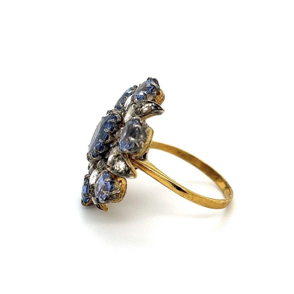Vintage Antique 2.80 Carat NO HEAT GIA Sapphire and Diamond Ring For Sale 1