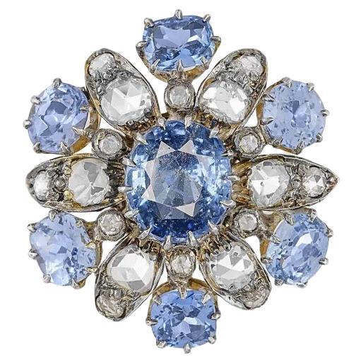 Vintage Antique 2.80 Carat NO HEAT GIA Sapphire and Diamond Ring For Sale