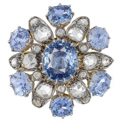 Antique Antique 2.80 Carat NO HEAT GIA Sapphire and Diamond Ring