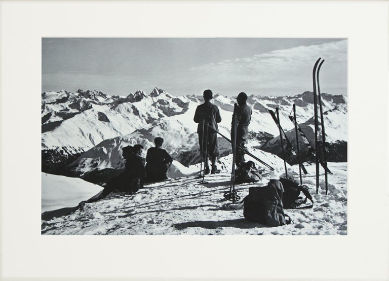 Sporting Art Vintage, Antique Alpine Ski Photograph, Davos Parsenn For Sale