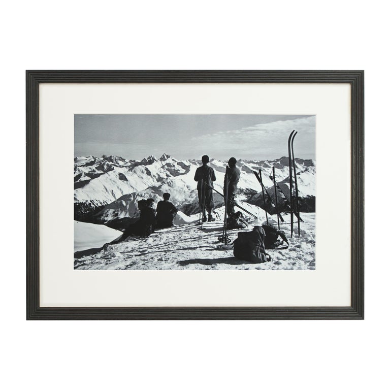 Paper Vintage, Antique Alpine Ski Photograph, Davos Parsenn For Sale