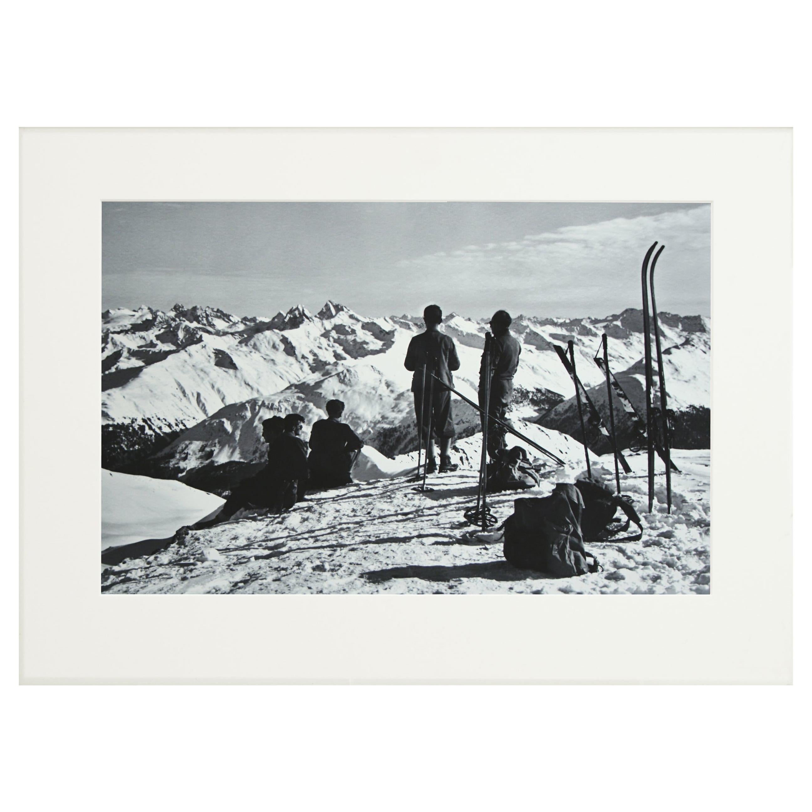 Antike, antike Alpin-Skifotografie, Davos Parsenn