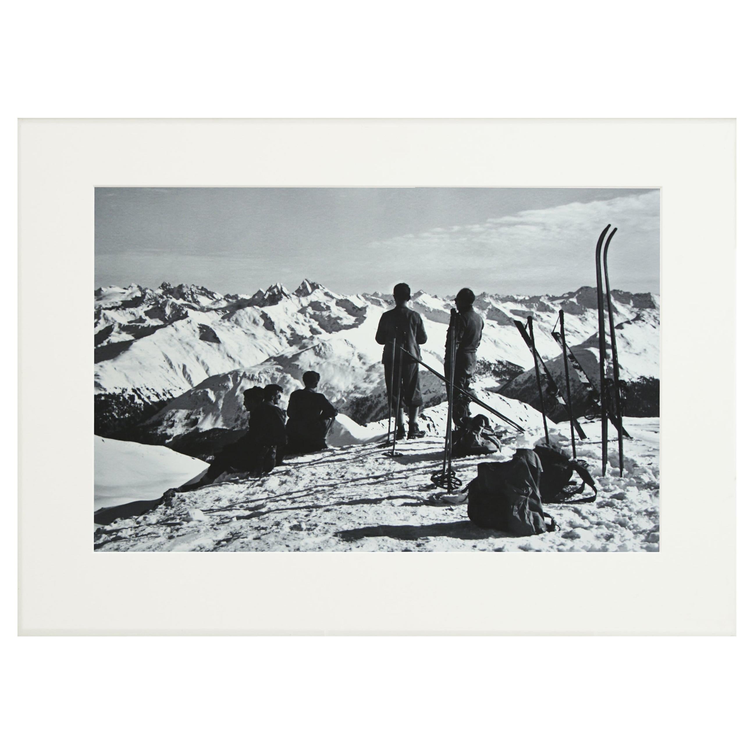 Vintage, Antique Alpine Ski Photograph, Davos Parsenn